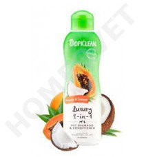 TropiClean Papaya & Coconut Luxury 2-in-1 Shampoo & Conditioner